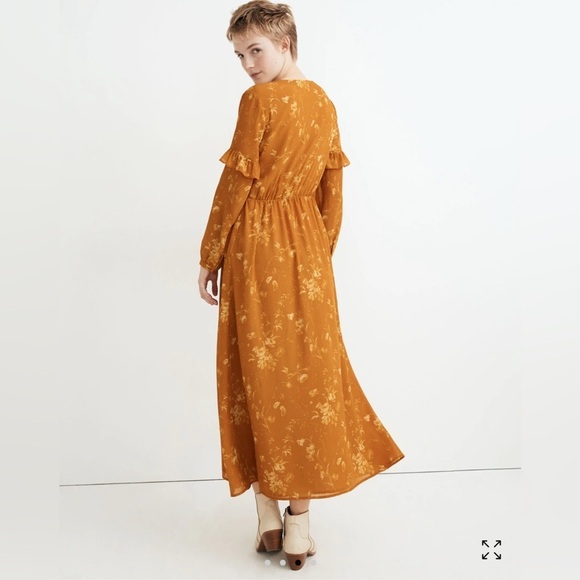 Madewell Ruffle Floral Long Sleeve Maxi Dress - Picture 3 of 14